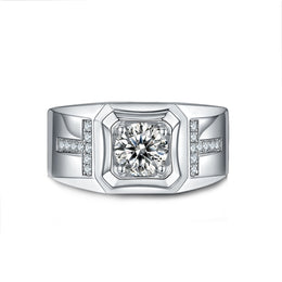 Mens Moissanite Graduation Ring