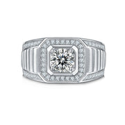 Mens Moissanite Ring 1.0c