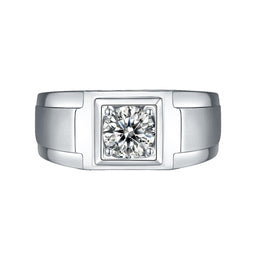 Mens Moissanite Ring 1c