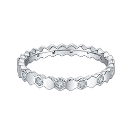 Womens Moissanite Wedding Band