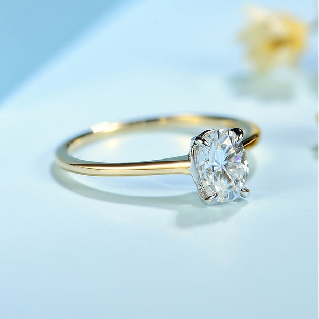 10K Yellow  gold plated Moissanite Ring