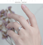 White  gold plated 2.0c Moissanite Ring