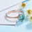10k Rose  gold plated Ring with 1.0ct Blue Moissanite