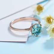 10k Rose Gold Ring with 1.0ct Blue Moissanite