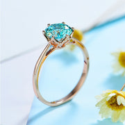 10k Rose Gold Ring with 1.0ct Blue Moissanite