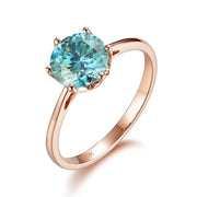 10k Rose Gold Ring with 1.0ct Blue Moissanite