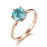 10k Rose Gold Ring with 1.0ct Blue Moissanite