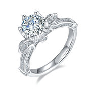 1.0ct Antique Moissanite Ring Set in Silver