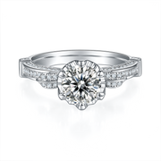 1.0ct Antique Moissanite Ring Set in Silver