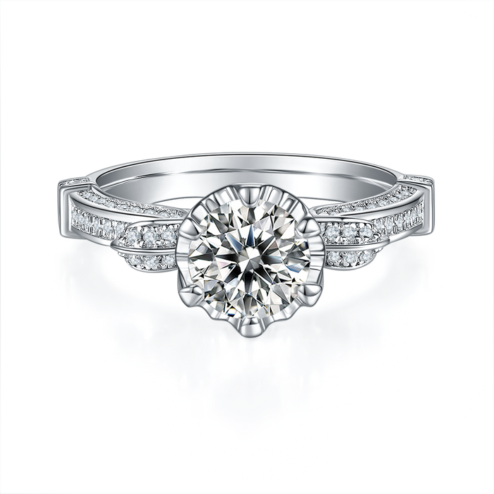 1.0ct Antique Moissanite Ring Set in Silver