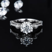 1.0ct Antique Moissanite Ring Set in Silver