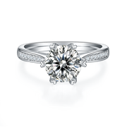 1.0ct/2.0ct/3.0ct Moissanite Ring Set in Silver