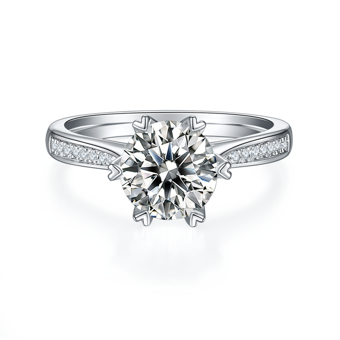 1.0ct/2.0ct/3.0ct Moissanite Ring Set in Silver