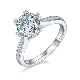 1.0ct/2.0ct/3.0ct Moissanite Ring Set in Silver
