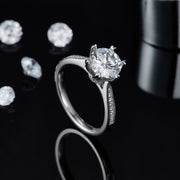 1.0ct/2.0ct/3.0ct Moissanite Ring Set in Silver