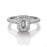1.0Ct Classic Emerald Cut Moissanite Engagement Ring set in silver