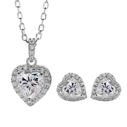 Heart Moissanite Jewelry Set
