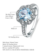 Sky Blue Topaz on silver ring