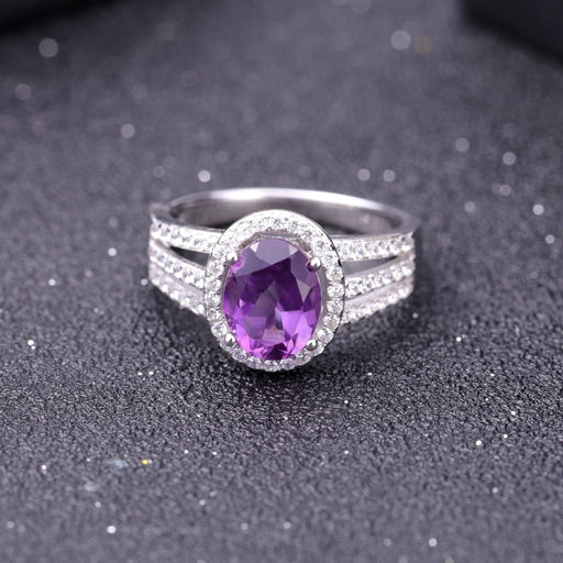 Silver Ring with 1.75ct Purple Amethyst