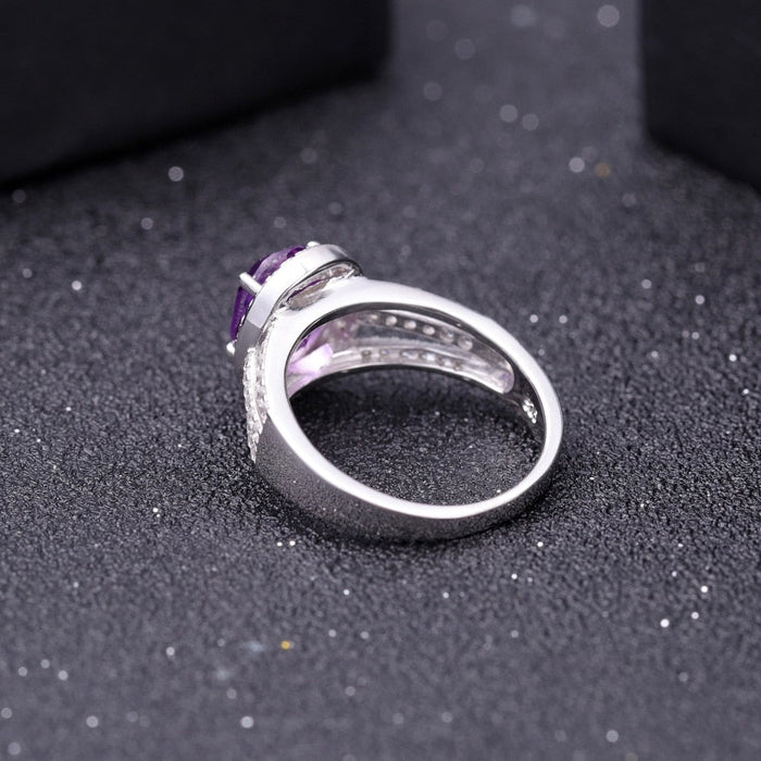 Silver Ring with 1.75ct Purple Amethyst