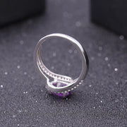 1.30Ct Natural Purple Amethyst on silver ring
