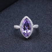 4.34Ct Marquise Natural Amethyst on silver ring