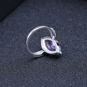 4.34Ct Marquise Natural Amethyst on silver ring