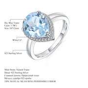 Silver Ring with 5.75ct Blue Topaz