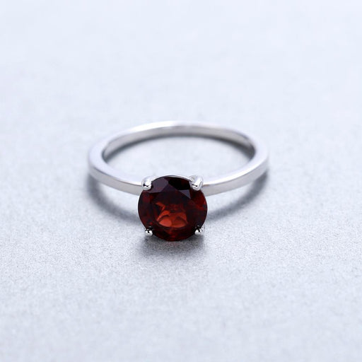 2.36Ct Natural Red Garnet on Sterling Silver Ring