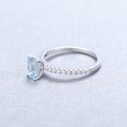 1.28Ct Natural Sky Blue Topaz on silver ring