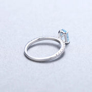 1.28Ct Natural Sky Blue Topaz on silver ring